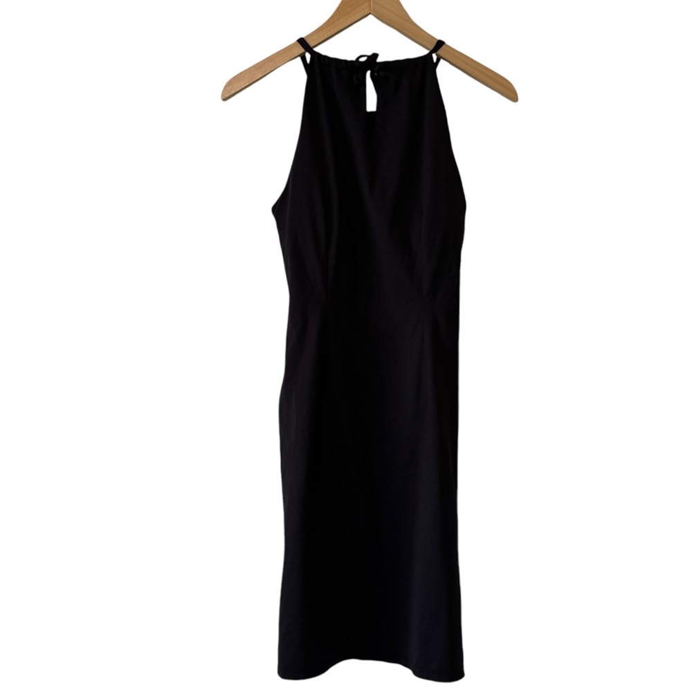 J. McLaughlin Black Catalina Cloth Halter Dress